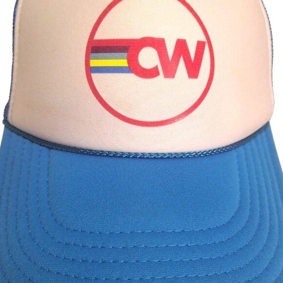 Otto Cap CW Snapback Adjustable Trucker Hat White/Blue Unisex Foam Crown Rope - Picture 2 of 9